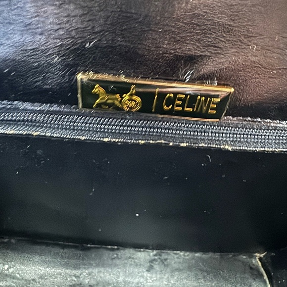 Celine Vintage Black Patent Embossed Crossbody – Extremely Rare, COA Included - Picture 9 of 16